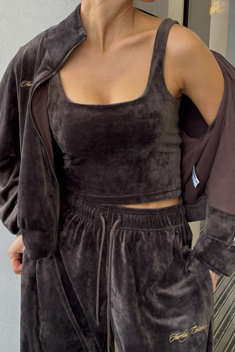 Майка из велюра BROWN