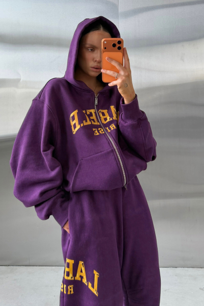Худи на молнии Label .B, цвет: фиолетовый,  купить онлайн