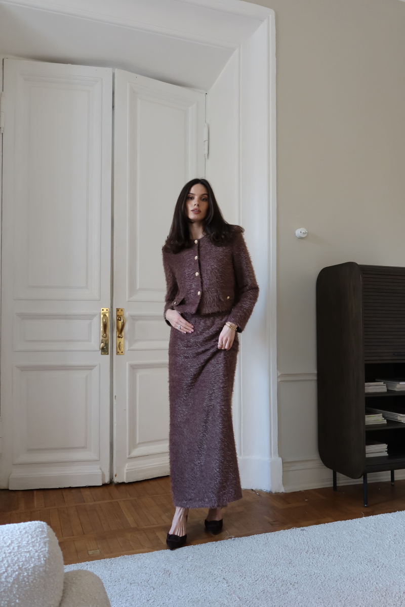 Кардиган пушистый укороченный VELVET, цвет: коричневый, 00-00004820 купить онлайн