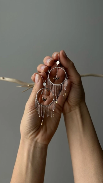 Серьги "Царица ночи" mini