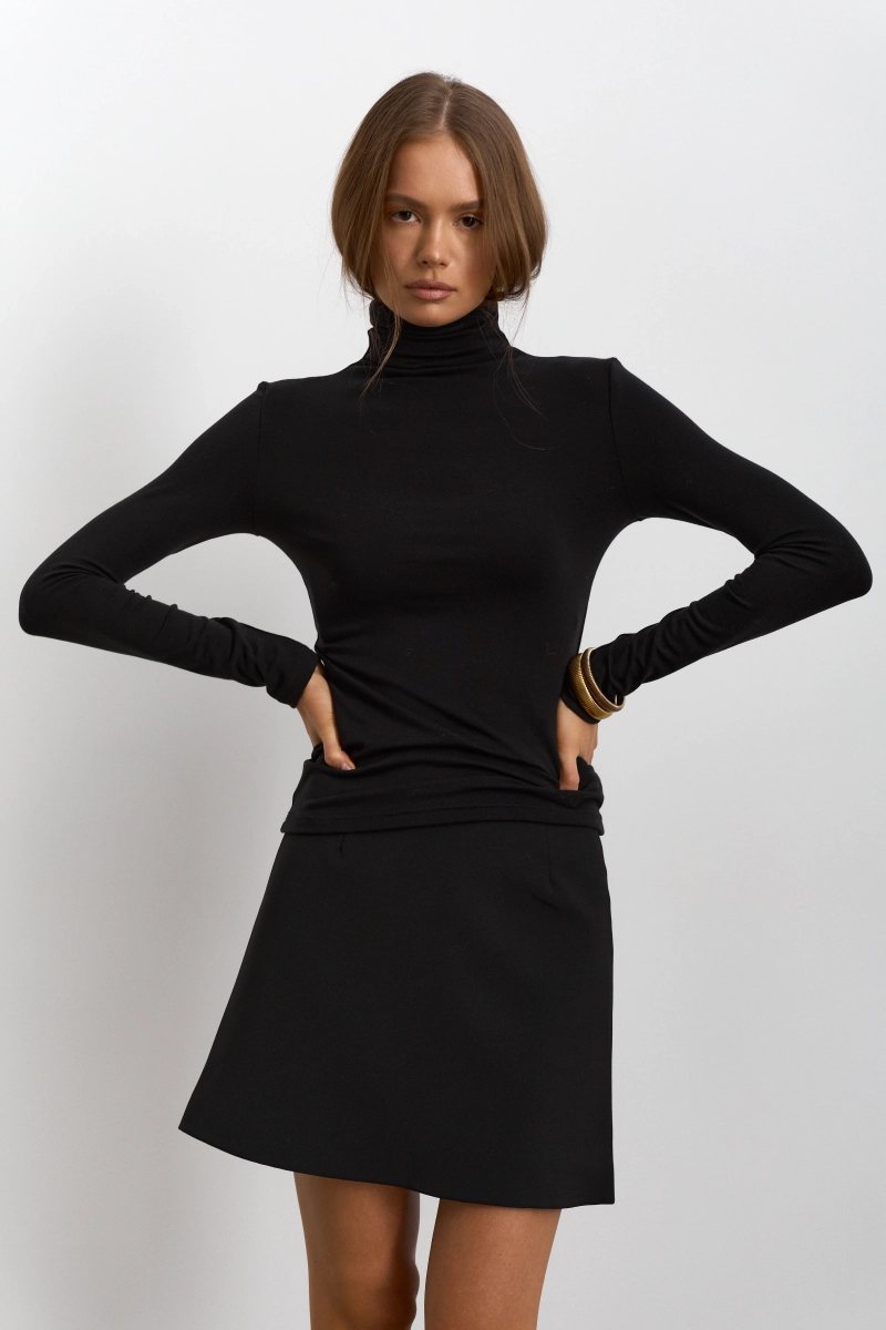 Водолазка из тенсела и шерсти Ricoco, цвет: Черный, 6090/2 купить онлайн