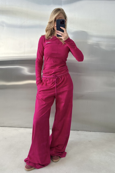 Лонгслив Слим-фит Label .B, цвет: фуксия,  купить онлайн