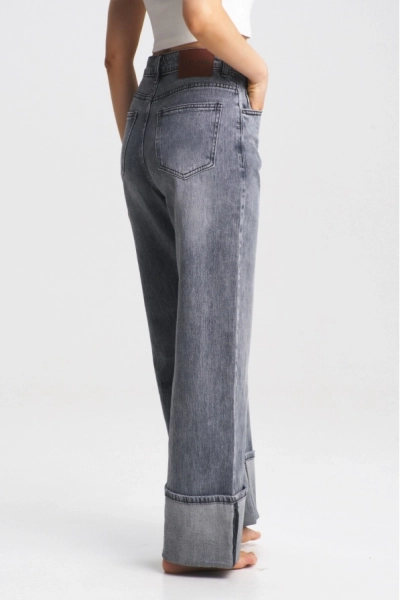 Джинсы-трубы с подворотом Washed Grey Erist store, цвет: серый, НФ-00001975 купить онлайн