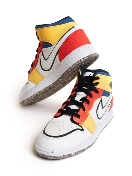 Кроссовки детские/женские Jordan 1 Mid "Multi-Color Canvas" NKDADDYS SNEAKERS, цвет: разноцветный DV1316-100 купить онлайн