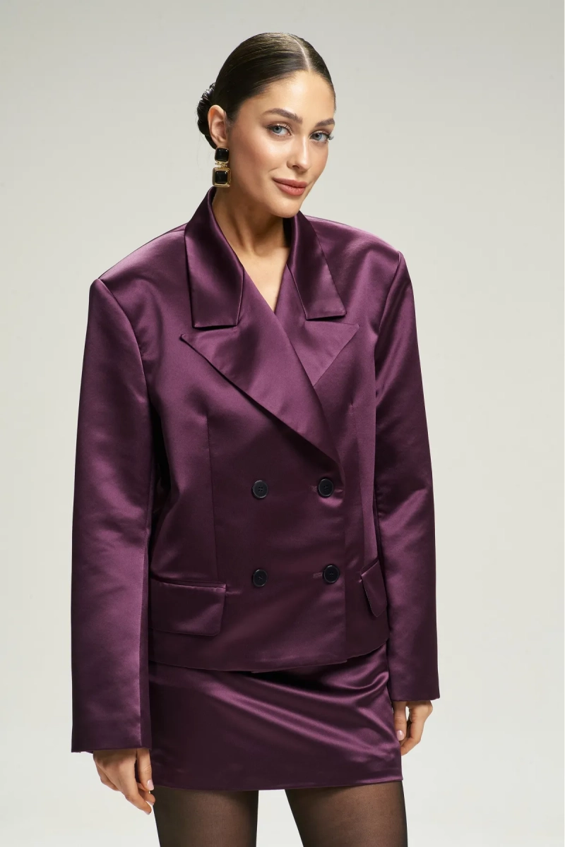 Жакет атласный Plum Erist store, цвет: сливовый, НФ-00002943 купить онлайн