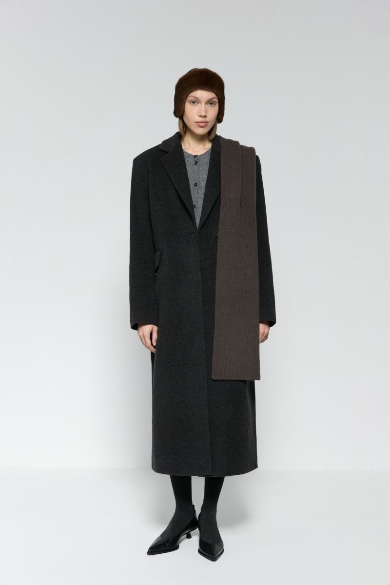 Шарф из объемной шерсти AROUND, цвет: асфальт 1212_16M014 купить онлайн