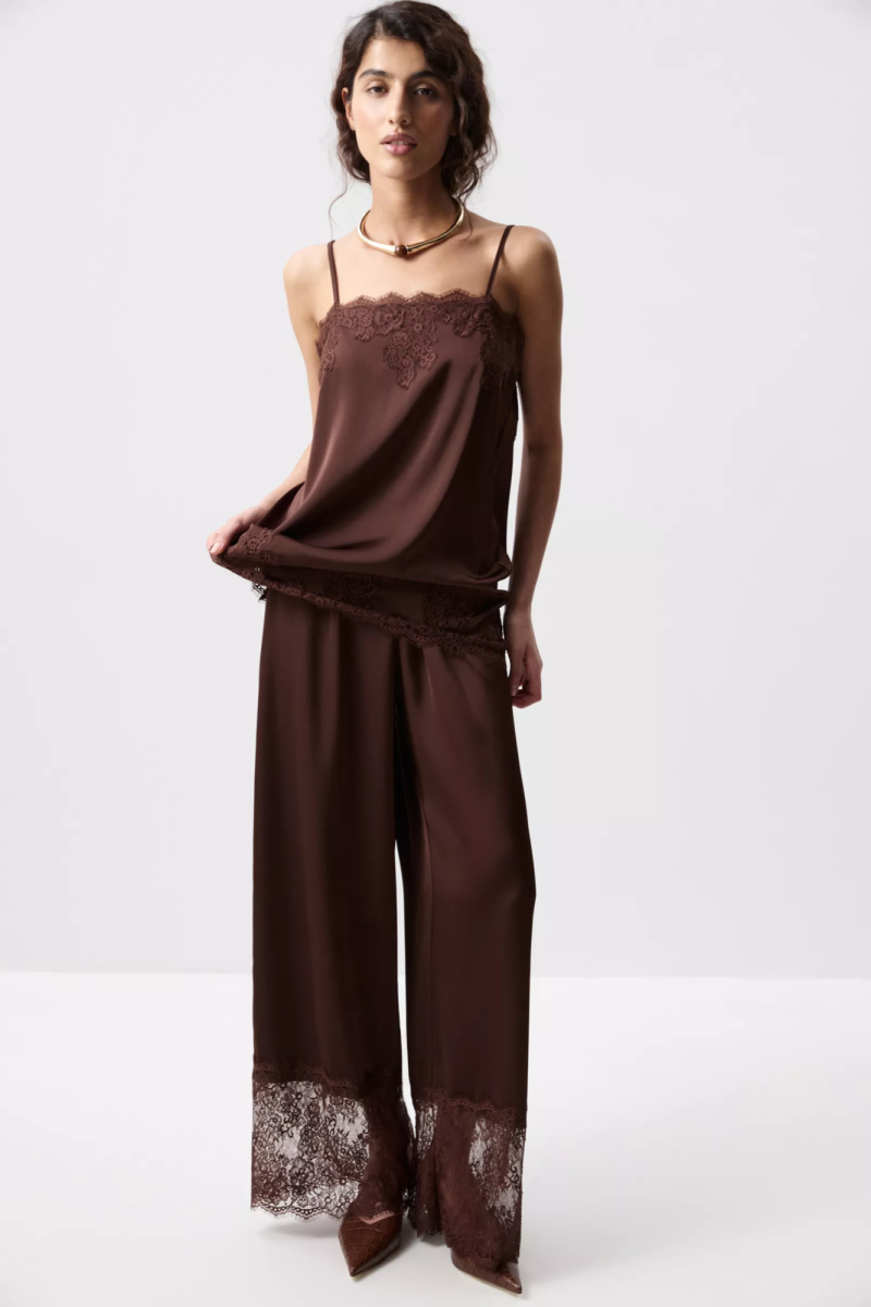 Брюки с кружевом