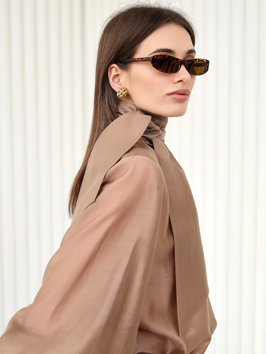 Блуза воздушная с бантом I.B.W., цвет: карамель, BL031 купить онлайн