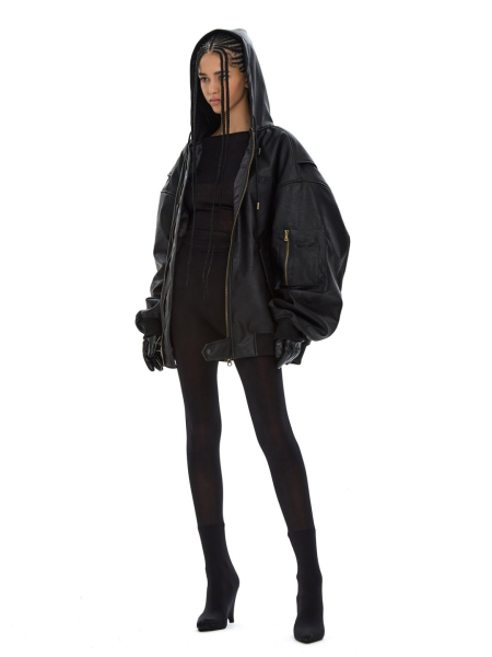 Бомбер с капюшоном OUT OF REACH, цвет: Черный, BMBROOROHBK купить онлайн