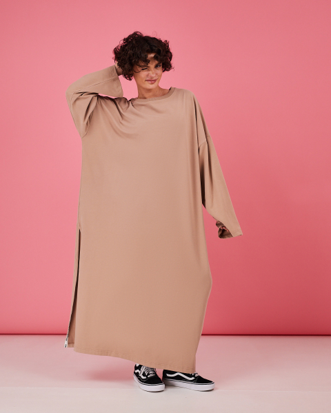 Платье-лонгслив TABOO, цвет: бежевый, DrLong-Kar купить онлайн
