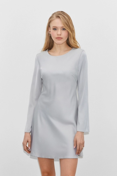 Платье из атласа расклешенного силуэта Mollis, цвет: серый, 12-09-2491/3 купить онлайн