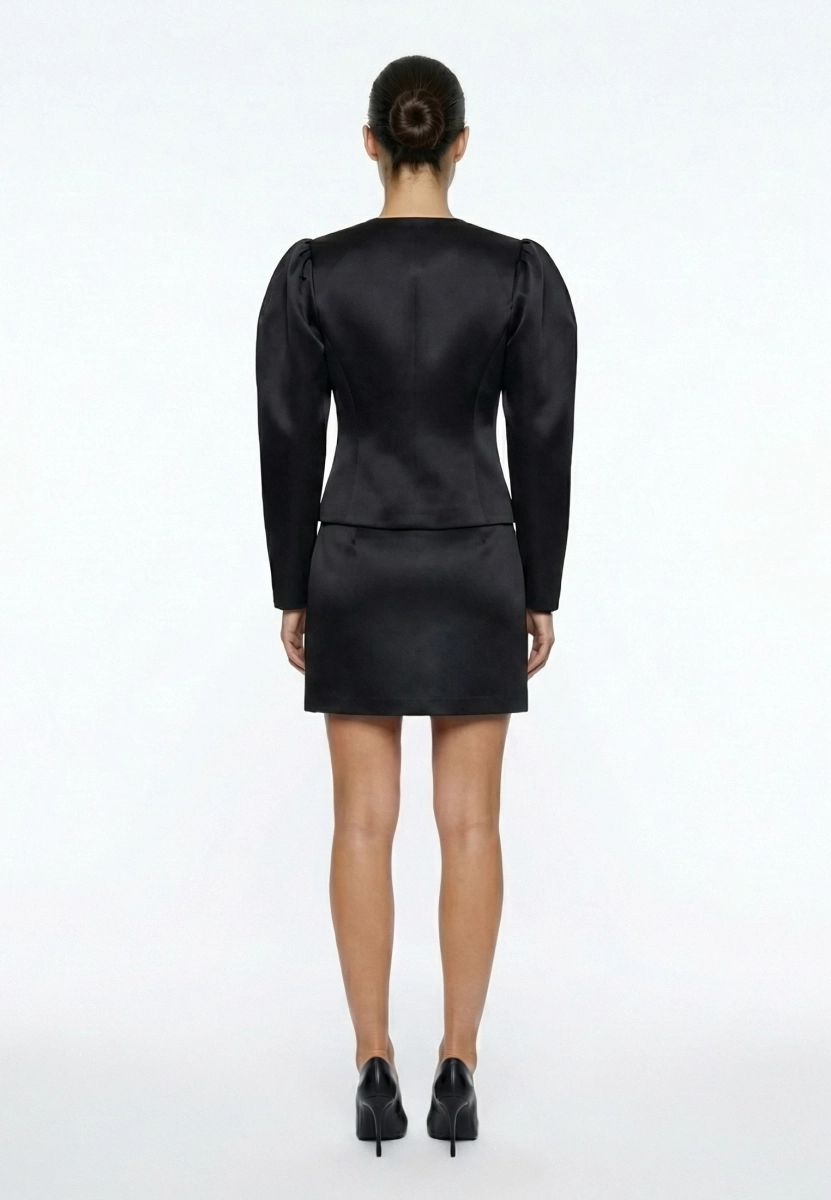 Жакет из сатина с рукавами буфами REFERT, цвет: Черный, 04-4087/1-2511 купить онлайн