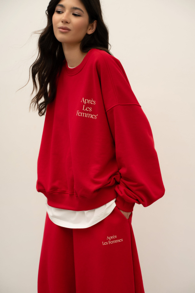 Свитшот с принтом TRES, цвет: красный, НФ-00000505 купить онлайн