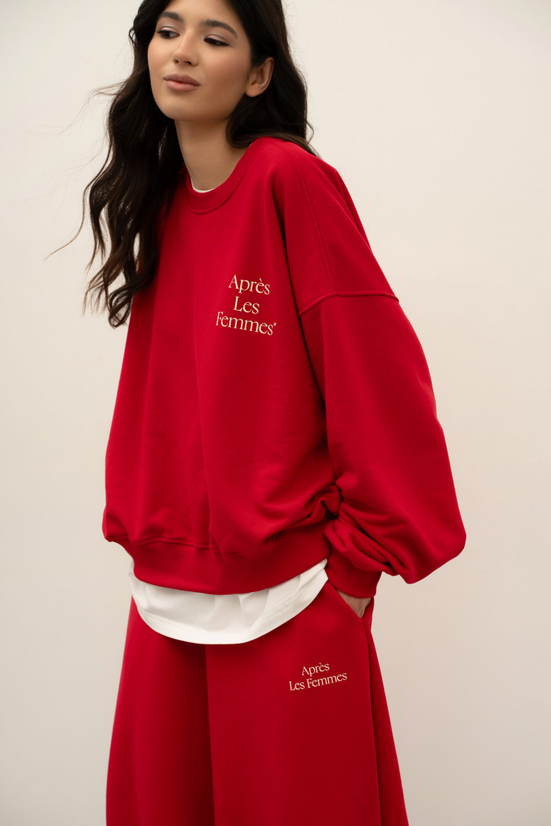 Свитшот с принтом TRES, цвет: красный, НФ-00000505 купить онлайн