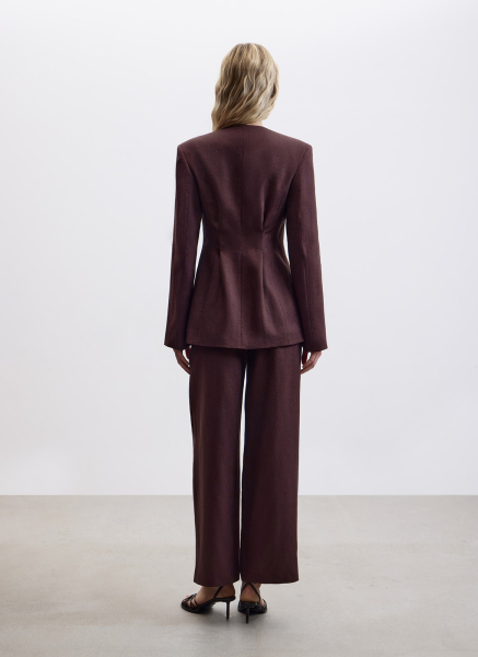 Брюки изо льна ALL WE NEED, цвет: коричневый, 2604W1689-19 купить онлайн