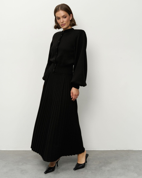 Вязаный костюм с длинной юбкой YONSRU, цвет: Черный, 822 купить онлайн