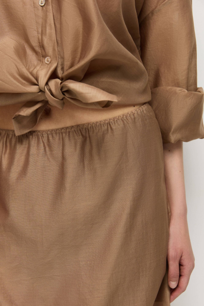 Юбка прямая из шелка с хлопком AROUND, цвет: темно-бежевый,  купить онлайн