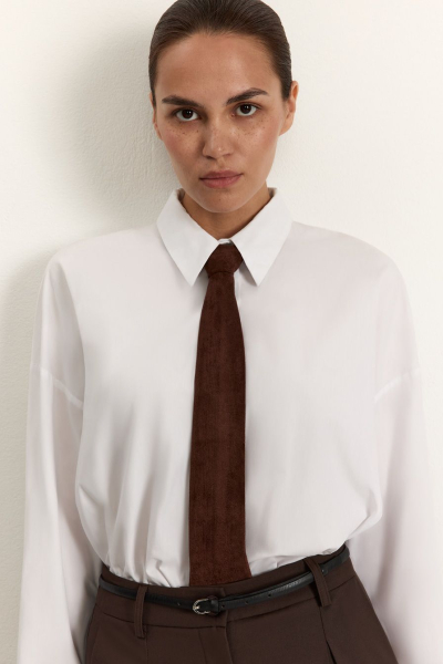 Галстук из экозамши TOPTOP, цвет: коричневый TT.615.18827.700 купить онлайн