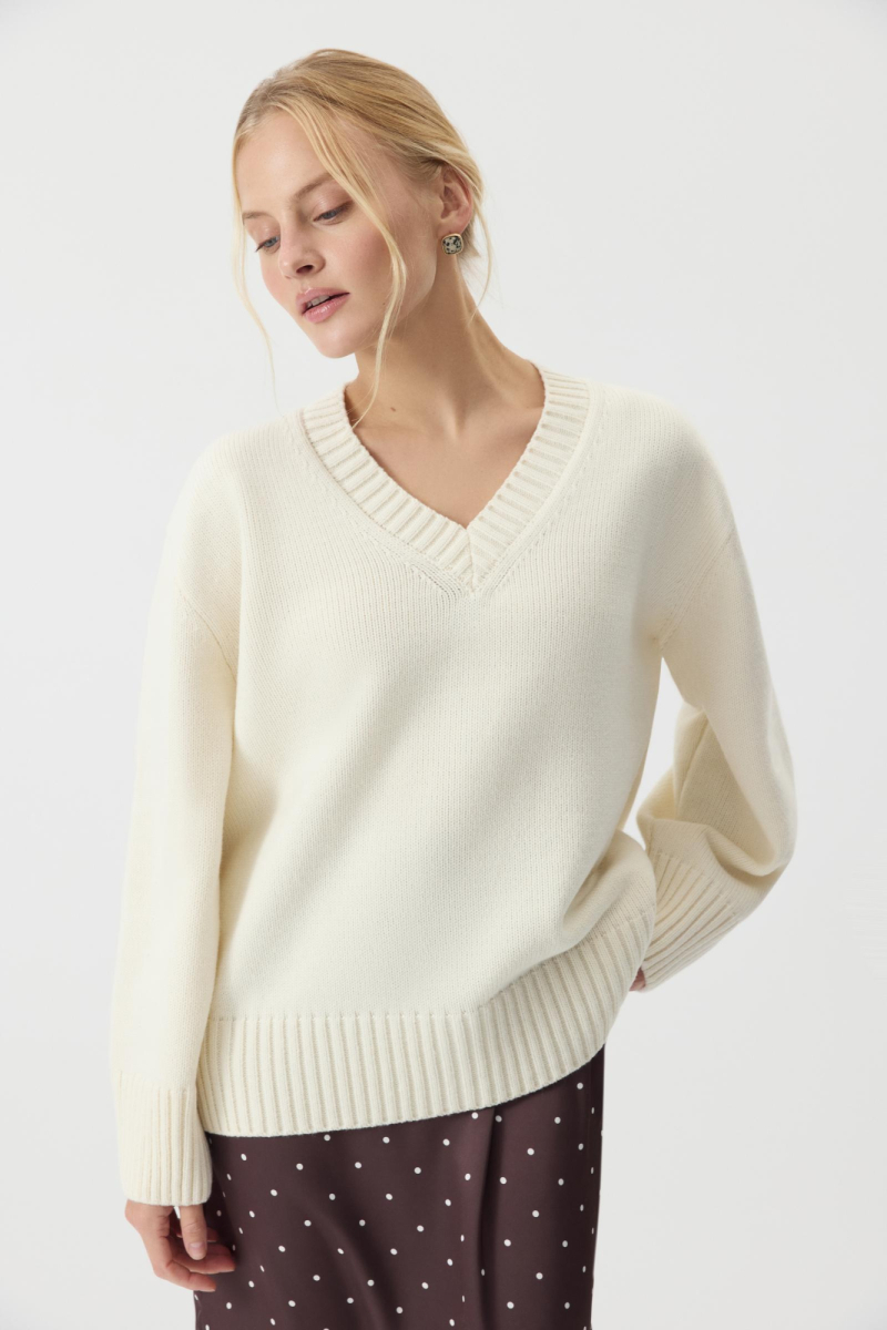 Джемпер V-neck из шерсти мериноса