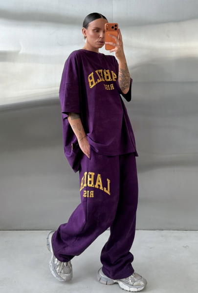 Футболка объемная Label .B, цвет: фиолетовый,  купить онлайн