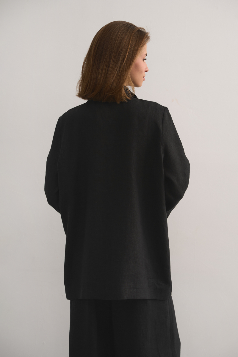 Жакет льняной Nuit PURE LINEN, цвет: Черный,  купить онлайн