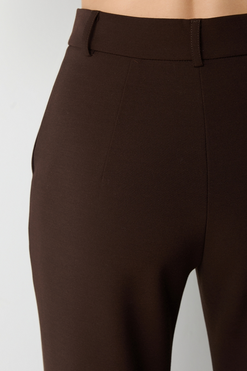 Брюки классические со средней посадкой Ricoco, цвет: горький шоколад, 7054/2 купить онлайн