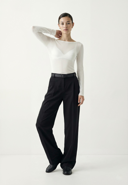 Лонгслив из трикотажа приталенного силуэта REFERT, цвет: белый, 14-3509/2-2511 купить онлайн