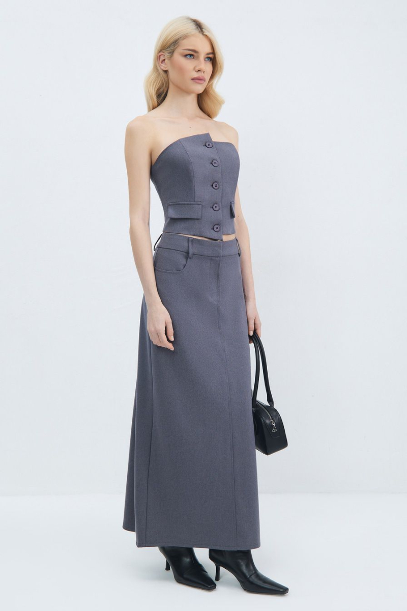 Жилет асимметричный TOPTOP, цвет: серый, TTS.147.16204.800 купить онлайн