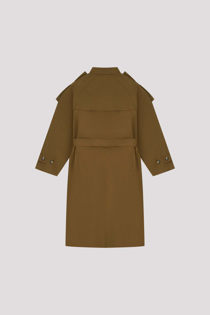 Двубортный тренч ГОША РУБЧИНСКИЙ, цвет: хаки, TC_0501_khaki купить онлайн