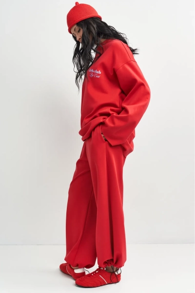 Брюки хлопковые на кулиске Erist store, цвет: красный, НФ-00003390 купить онлайн