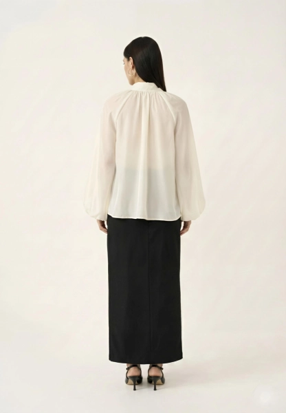 Блуза из шифона с бантом REFERT, цвет: молочный, 12-3545/2-2511 купить онлайн