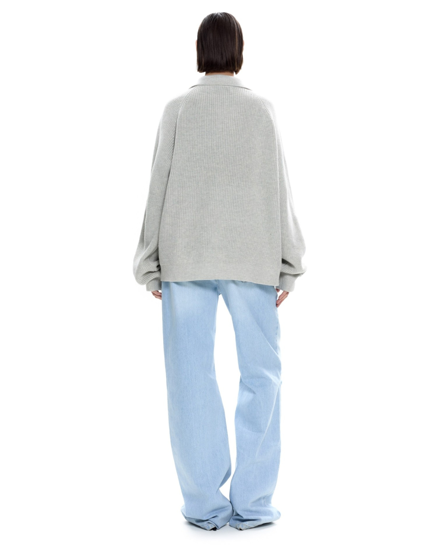 Вязаное поло Suborbia, цвет: серый меланж, 007125 купить онлайн