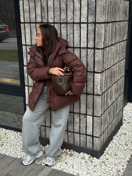 Куртка с наполнителем из пуха и пера Ricoco, цвет: Кофейный, 5008/3 купить онлайн