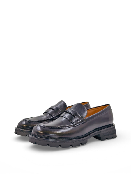 Лоферы из натуральной кожи GRANDERA, цвет: Черный  купить онлайн