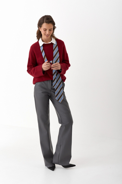 Свитер из шерсти и кашемира Ricoco, цвет: винный, 5004/1 купить онлайн