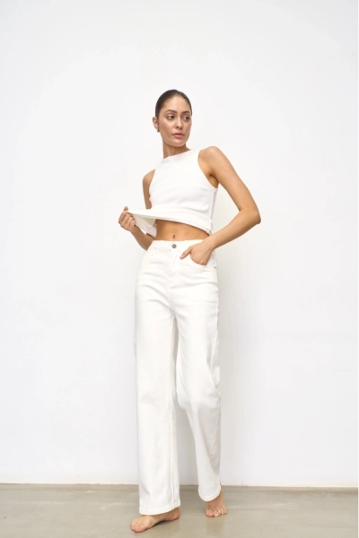 Джинсы-трубы White Erist store, цвет: белый, НФ-00001095 купить онлайн