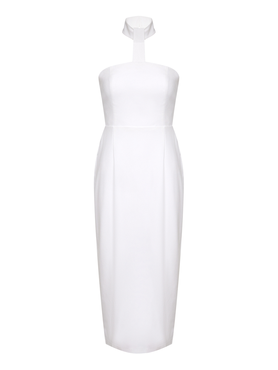 Платье с открытыми плечами и чокером I.B.W., цвет: молочный, ED012 купить онлайн