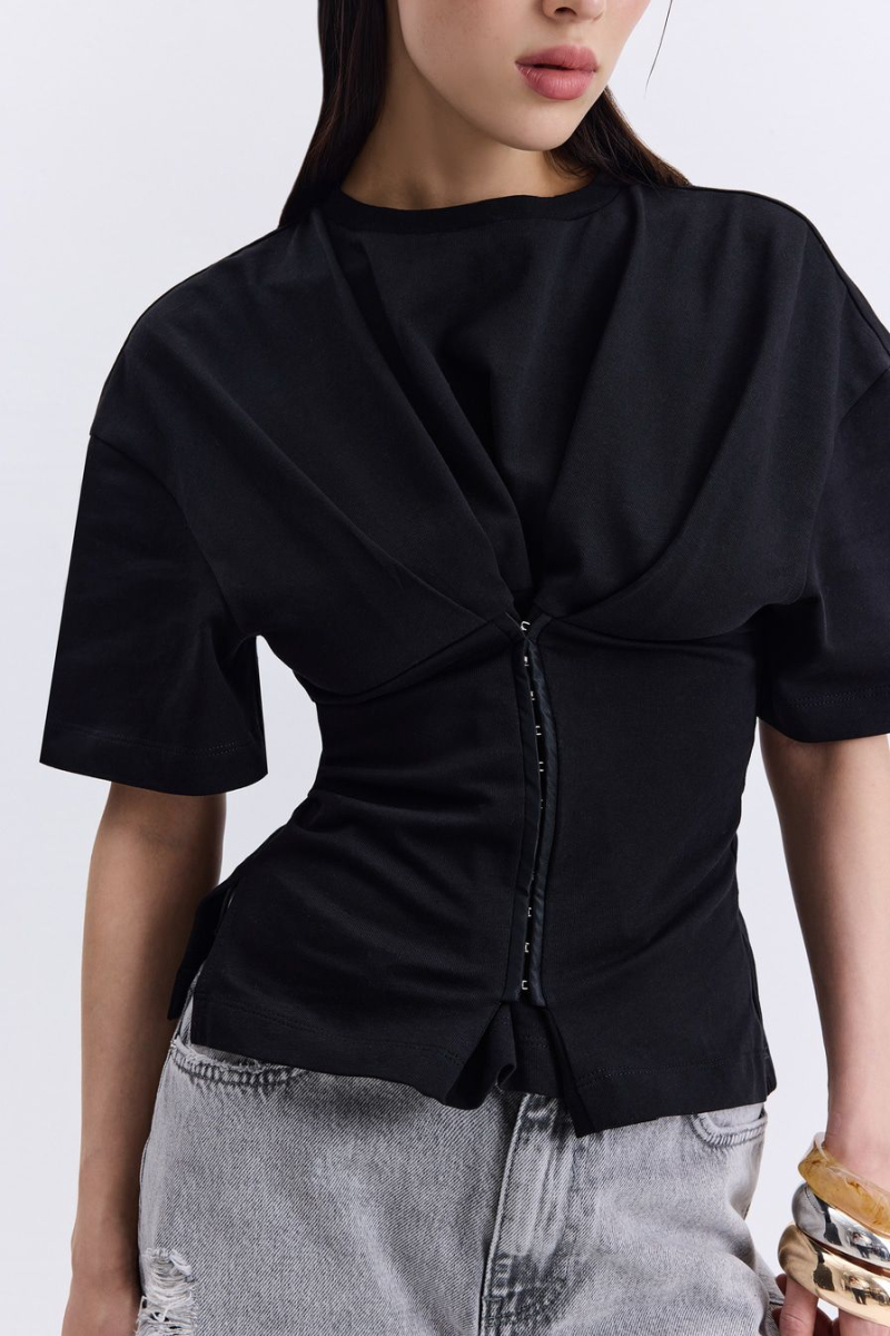 Блуза из 100% хлопка TOPTOP, цвет: Черный, TTS.020.17348.900.05086 купить онлайн