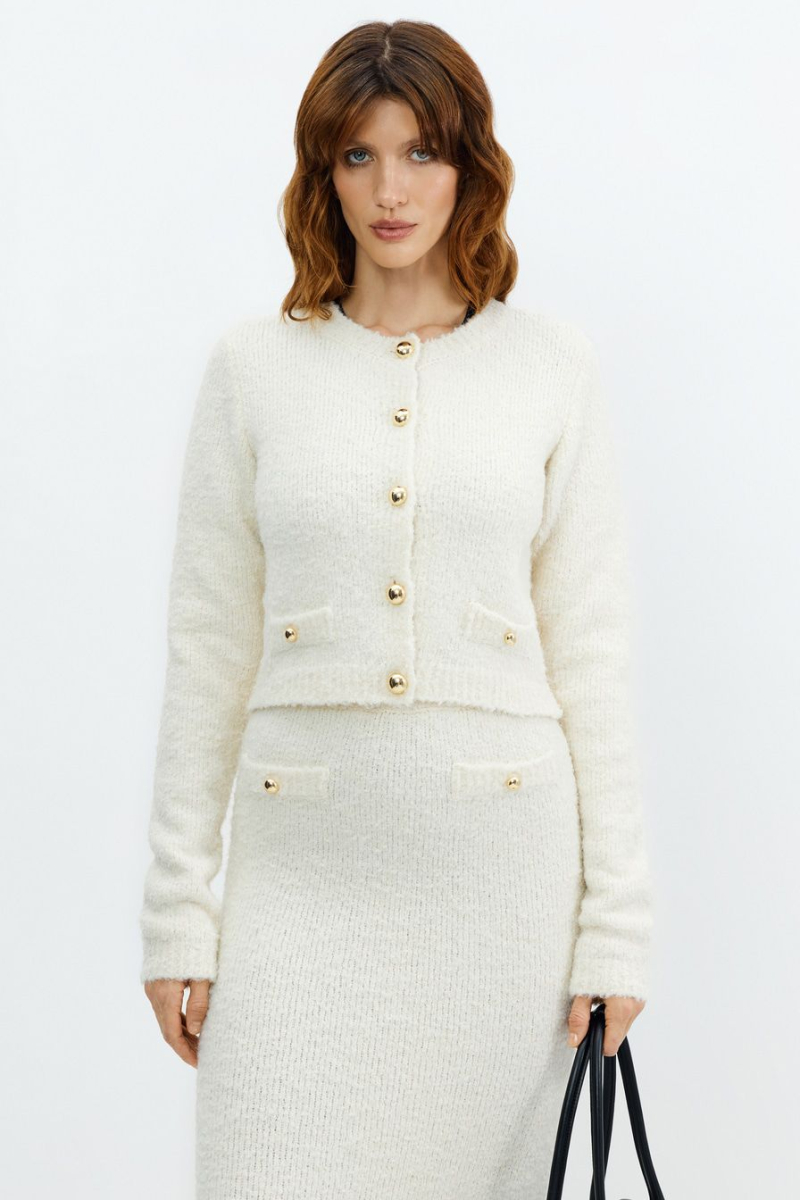 Фактурный кардиган TOPTOP, цвет: молочный, TTS.060.15527.120 купить онлайн