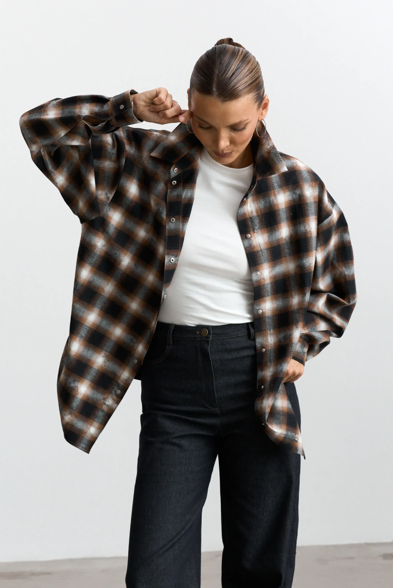 Рубашка в клетку оверсайз