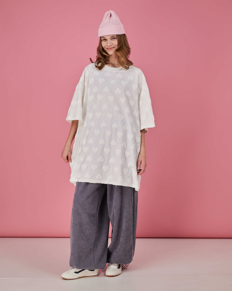 Футболка махровые сердечки TABOO, цвет: молочный, THheart купить онлайн