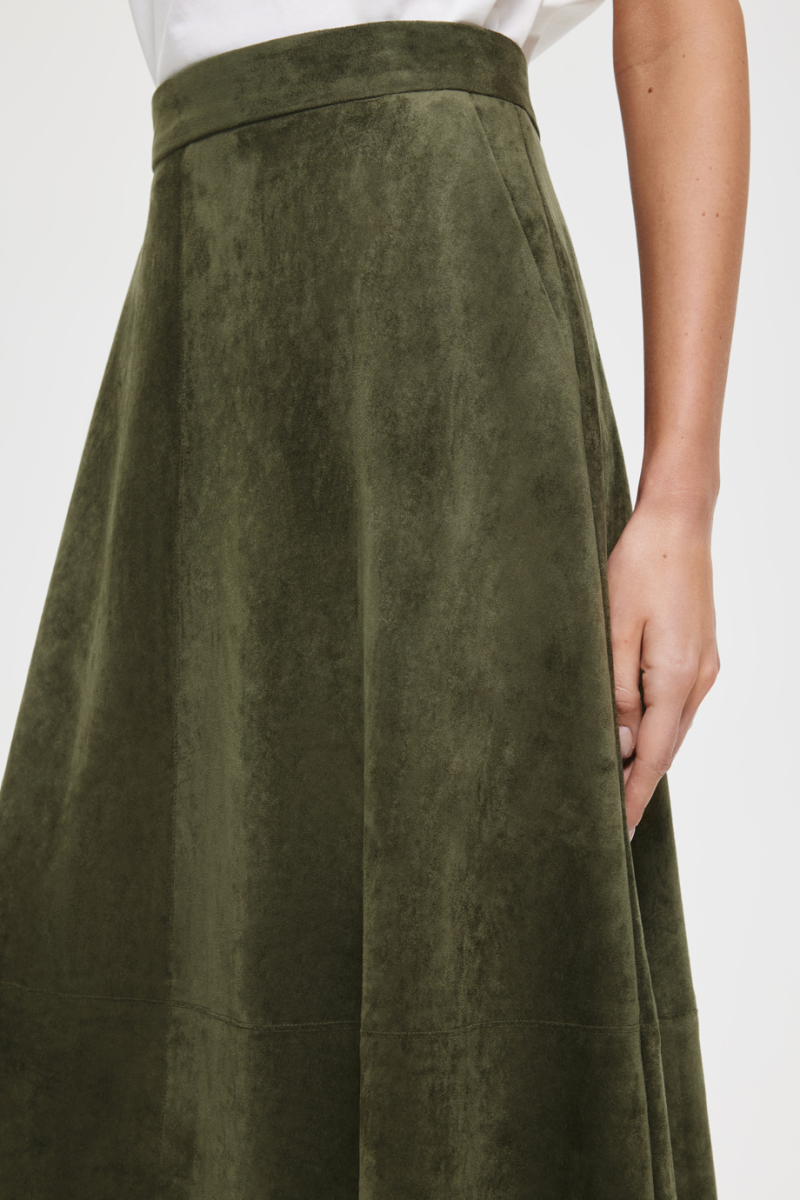 Юбка из экозамши DREAMS BY ALENA AKHMADULLINA, цвет: хаки, 225102100204282/118000 купить онлайн