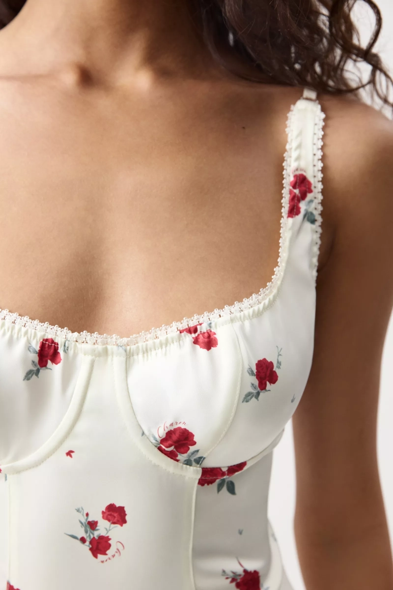 Боди из сатина Charmstore, цвет: цветы на молочном, 103-40560-1007 купить онлайн