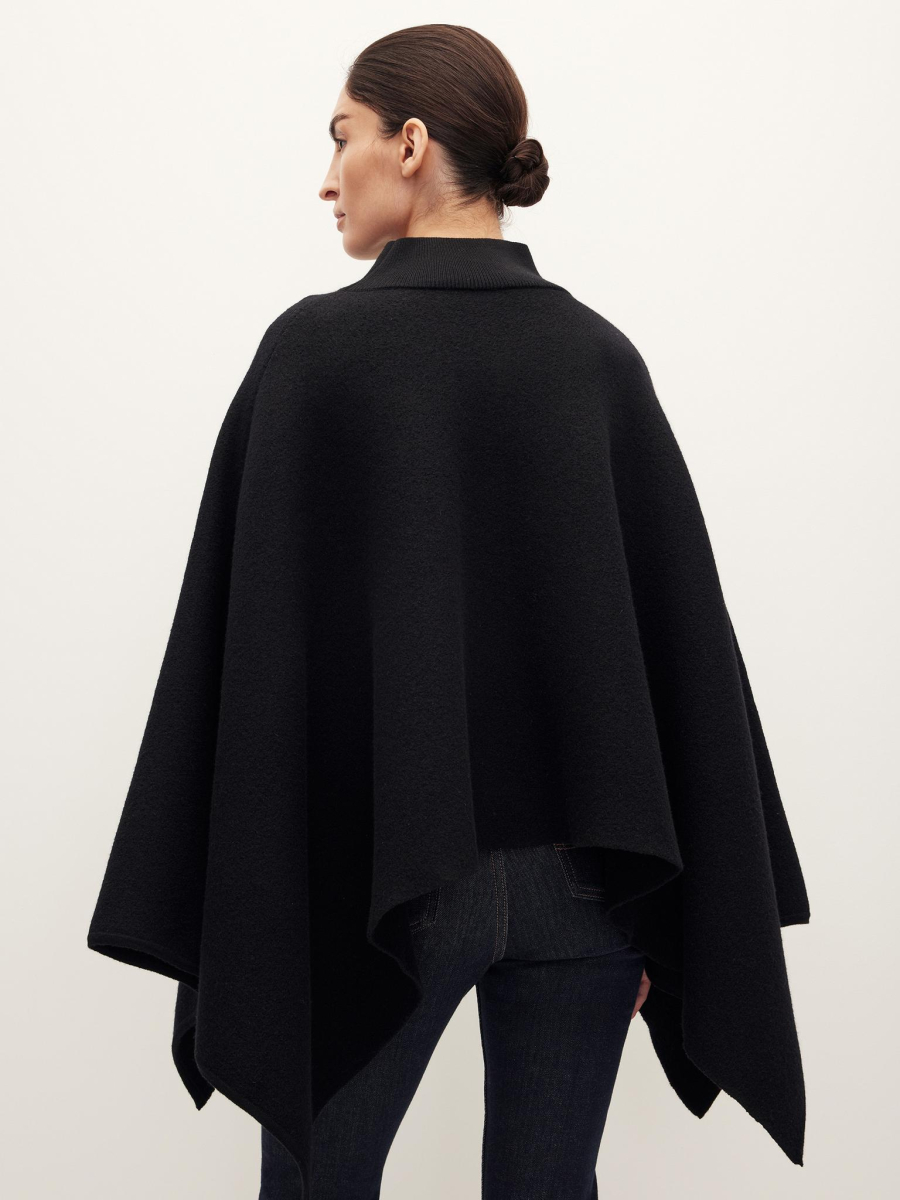 Пончо из шерсти мериноса Chaika, цвет: Черный, AW25PC01-09 купить онлайн