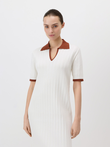 Платье с воротником-поло Conso, цвет: молочный/терракотовый, KDL 260731 - молочный/терракотовый купить онлайн