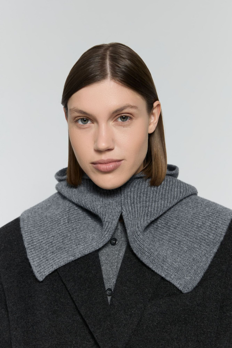 Капор из объемной шерсти AROUND, цвет: серый 1411_08M11 купить онлайн