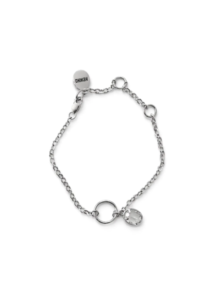 Серебряный браслет на цепочке «К себе нежно» с горным хрусталем