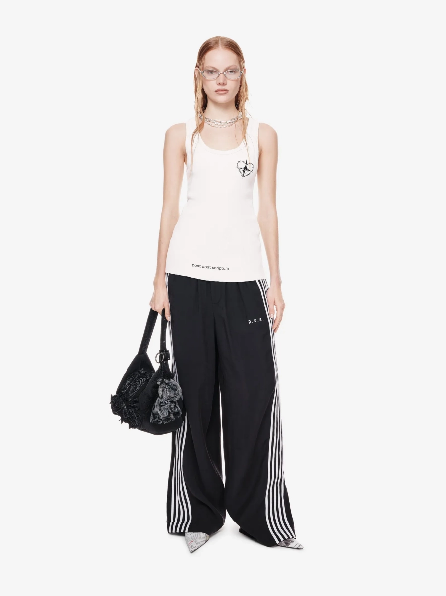 Хлопковая майка с принтом POST POST SCRIPTUM, цвет: белый,  купить онлайн