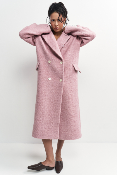 Пальто-макси из вареной шерсти Конфетно-розовый Erist store, цвет: розовый НФ-00003234 |трендовая новинка купить онлайн