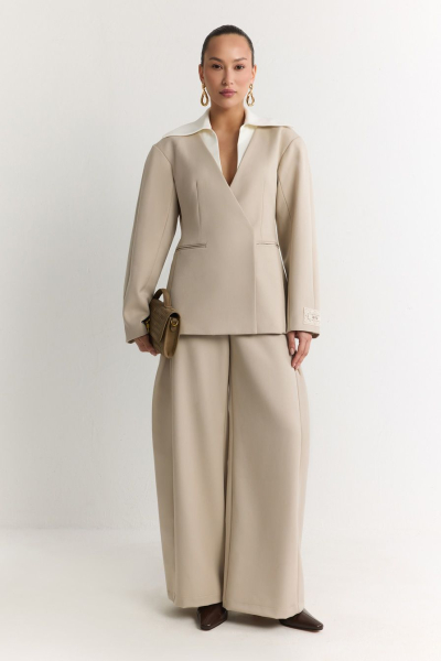 Жакет с контрастным воротником TOPTOP, цвет: бежевый, TT.060.19435.110 купить онлайн